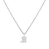 14K Gold Lab Grown Oval Solitaire Diamond Pendant Necklace-1 thumbnail 2