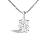 14K Gold Lab Grown Oval Solitaire Diamond Pendant Necklace-3 thumbnail 4