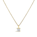 14K Gold Lab Grown Princess Diamond Solitaire Pendant Necklace-0