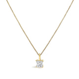 14K Gold Lab Grown Princess Diamond Solitaire Pendant Necklace-0 thumbnail 1