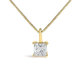 14K Gold Lab Grown Princess Diamond Solitaire Pendant Necklace-2 thumbnail 3