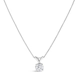 14K Gold Lab Grown Diamond Round Solitaire Pendant Necklace-1 thumbnail 2