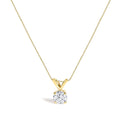 14K Gold Lab Grown Diamond Round Solitaire Pendant Necklace-0