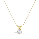 14K Gold Lab Grown Diamond Round Solitaire Pendant Necklace-0 thumbnail 1
