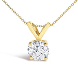 14K Gold Lab Grown Diamond Round Solitaire Pendant Necklace-2 thumbnail 3