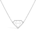 925 sterling silver diamond-shaped pendant necklace with lab grown diamonds
