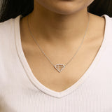 .925 Sterling Silver 1/7 Cttw Lab Grown Diamond Diamond Shaped Pendant Necklace - Size 18 Inches-2 thumbnail 3