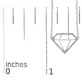 .925 Sterling Silver 1/7 Cttw Lab Grown Diamond Diamond Shaped Pendant Necklace - Size 18 Inches-4 thumbnail 5