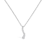925 sterling silver journey pendant necklace with lab grown diamond stones thumbnail 1