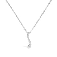 .925 Sterling Silver 1/4 Cttw Lab Grown Diamond Journey Pendant Necklace - 18