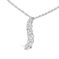 .925 Sterling Silver 1/4 Cttw Lab Grown Diamond Journey Pendant Necklace - 18