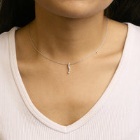.925 Sterling Silver 1/4 Cttw Lab Grown Diamond Journey Pendant Necklace - 18