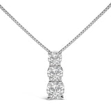 14K Gold 1/2 Cttw Lab Grown Diamond Three Stone Pendant Necklace-3 thumbnail 4