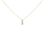 14K Gold 1/2 Cttw Lab Grown Diamond Three Stone Pendant Necklace-0 thumbnail 1