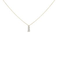 14K Gold 1/2 Cttw Lab Grown Diamond Three Stone Pendant Necklace