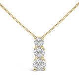 14K Gold 1/2 Cttw Lab Grown Diamond Three Stone Pendant Necklace-2 thumbnail 3
