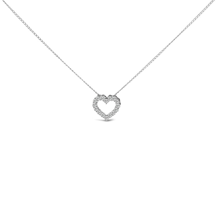 14K Gold 1/2 Carat Lab Grown Diamond Heart Shape Pendant Necklace