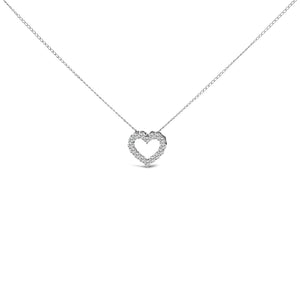 14K Gold 1/2 Carat Lab Grown Diamond Heart Shape Pendant Necklace-1