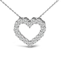 14K Gold 1/2 Carat Lab Grown Diamond Heart Shape Pendant Necklace