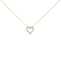 14K gold heart pendant necklace with 2 carat heart shape diamond stones