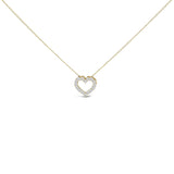 14K gold heart pendant necklace with 2 carat heart shape diamond stones thumbnail 1