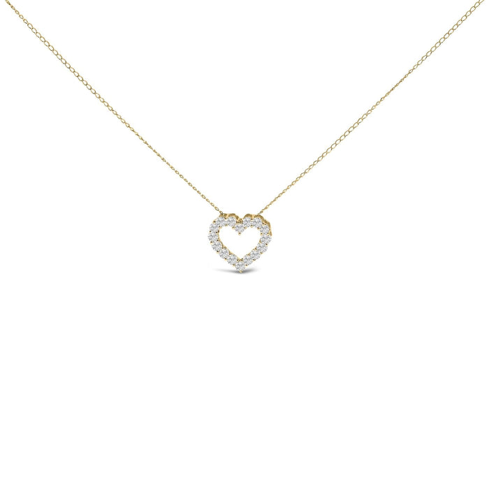 14K Gold 1/2 Carat Lab Grown Diamond Heart Shape Pendant Necklace