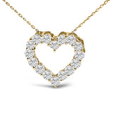 14K Gold 1/2 Carat Lab Grown Diamond Heart Shape Pendant Necklace-2 thumbnail 3