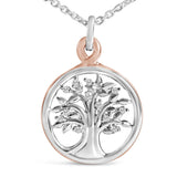 14K Rose Gold Plated Sterling Silver Diamond Accent Tree of Life Pendant Necklace-1 thumbnail 2
