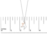 14K Rose Gold Plated Sterling Silver 1/10 Cttw Diamond Angel Pendant Necklace-4 thumbnail 5