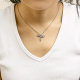 14K Rose Gold Plated Sterling Silver 1/10 Cttw Diamond Dragonfly Pendant Necklace-2 thumbnail 3