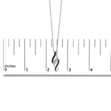 Sterling Silver 1/4 Cttw Black Blue White Diamond Linear Swirl Pendant Necklace-4 thumbnail 5