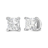 14K White Gold Princess Cut Lab-Grown Diamond Solitaire Stud Earrings (F-G Color, VS2-SI1 Clarity)-3 thumbnail 4