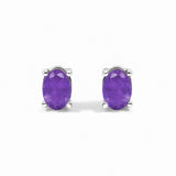 Sterling Silver 5x3mm Natural Oval Gemstone Soliatire Stud Earrings-3 thumbnail 4