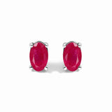 Sterling Silver 5x3mm Natural Oval Gemstone Soliatire Stud Earrings-0 thumbnail 1
