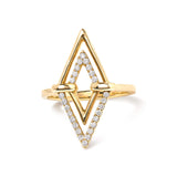 14K Yellow Gold 1/5 Cttw Diamond Double Triangle Ring (G-H Color, SI1-SI2 Clarity) - Size 7-3 thumbnail 4