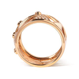 14K Rose Gold 1/3 Cttw Diamond and Pink Tourmaline Cigar Band Ring with White Enamel (G-H Color, SI1-SI2 Clarity)-1 thumbnail 2
