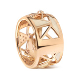 14K Rose Gold 1/3 Cttw Diamond and Pink Tourmaline Cigar Band Ring with White Enamel (G-H Color, SI1-SI2 Clarity)-2 thumbnail 3