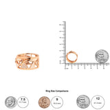 14K Rose Gold 1/3 Cttw Diamond and Pink Tourmaline Cigar Band Ring with White Enamel (G-H Color, SI1-SI2 Clarity)-4 thumbnail 5