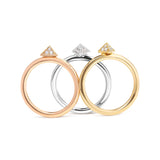 14K Tri Color Gold 1/3 Cttw Diamond Pyramid Stackable Band Ring Set (G-H Color, SI1-SI2 Clarity) - Size 7-1 thumbnail 2