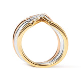 14K Gold 1/4 Cttw Diamond Geometrical Chevron V Stackable Band Ring Set (G-H Color, SI1-SI2 Clarity) - Size 7-1 thumbnail 2