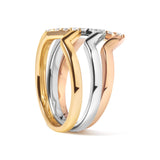14K Gold 1/4 Cttw Diamond Geometrical Chevron V Stackable Band Ring Set (G-H Color, SI1-SI2 Clarity) - Size 7-2 thumbnail 3