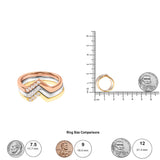 14K Gold 1/4 Cttw Diamond Geometrical Chevron V Stackable Band Ring Set (G-H Color, SI1-SI2 Clarity) - Size 7-4 thumbnail 5