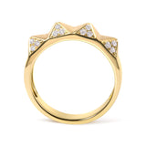 14K Yellow Gold 1/4 Cttw White Diamond Pyramid Band Ring (G-H Color, SI1-SI2 Clarity)- Size 7-1 thumbnail 2