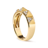 14K Yellow Gold 1/4 Cttw White Diamond Pyramid Band Ring (G-H Color, SI1-SI2 Clarity)- Size 7-2 thumbnail 3
