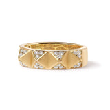 14K Yellow Gold 1/4 Cttw White Diamond Pyramid Band Ring (G-H Color, SI1-SI2 Clarity)- Size 7-3 thumbnail 4