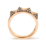 14K Rose Gold 1/4 Cttw Brown Diamond Pyramid Band Ring (Brown Color, SI1-SI2 Clarity)- Size 7-1 thumbnail 2
