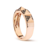 14K Rose Gold 1/4 Cttw Brown Diamond Pyramid Band Ring (Brown Color, SI1-SI2 Clarity)- Size 7-2 thumbnail 3