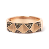 14K Rose Gold 1/4 Cttw Brown Diamond Pyramid Band Ring (Brown Color, SI1-SI2 Clarity)- Size 7-3 thumbnail 4