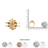 14K Yellow Gold 15x15 MM Marquise Cut Yellow Topaz and Diamond Accent Statement Cocktail Ring (G-H Color, SI1-SI2 Clarity)-4 thumbnail 5