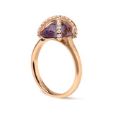 14K Rose Gold 1/5 Cttw Diamond Wrapped 15x15 MM Purple Amethyst Cocktail Ring (G-H Color, SI1-SI2 Clarity)-2 thumbnail 3